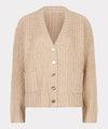 OVERSIZED LUREX CARDIGAN LIGHT SAND