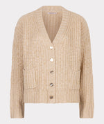 OVERSIZED LUREX CARDIGAN LIGHT SAND