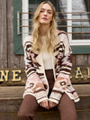 LONG JAQUARD CARDIGAN W PATCH POCKET
