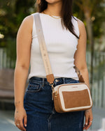 JOLENE WOVEN CROSSBODY CAMEL