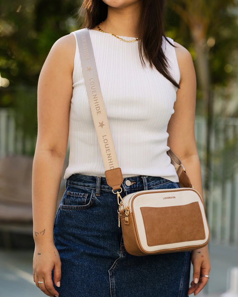 JOLENE WOVEN CROSSBODY CAMEL