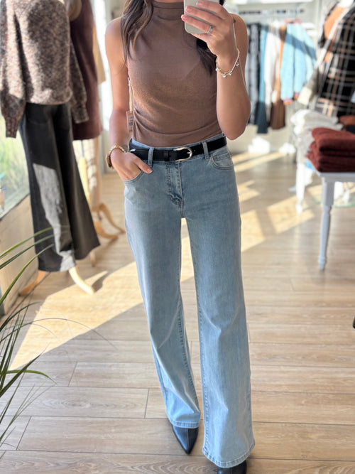 CHLOE WIDE LEG JEAN LIGHT WASH