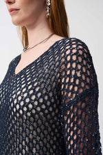 OPEN STITCH SEQUIN SWEATER