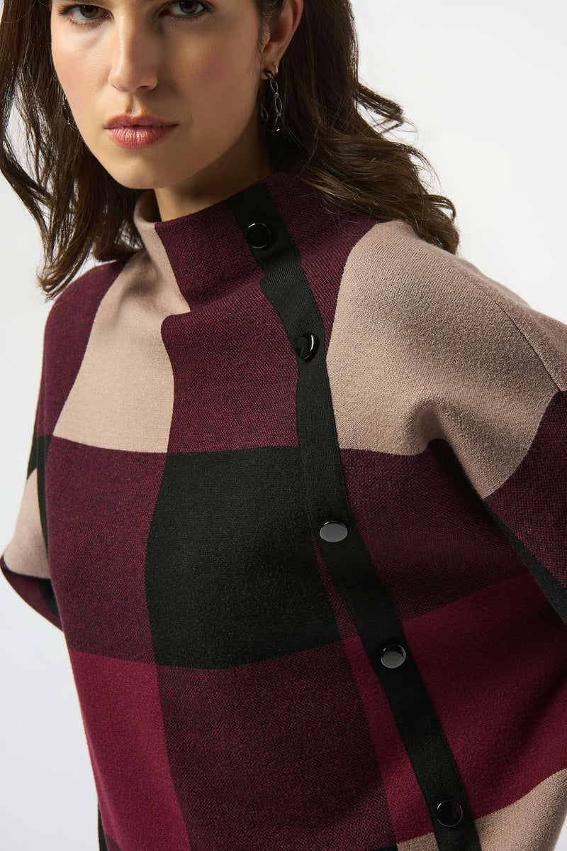 PLAID KNIT TOP