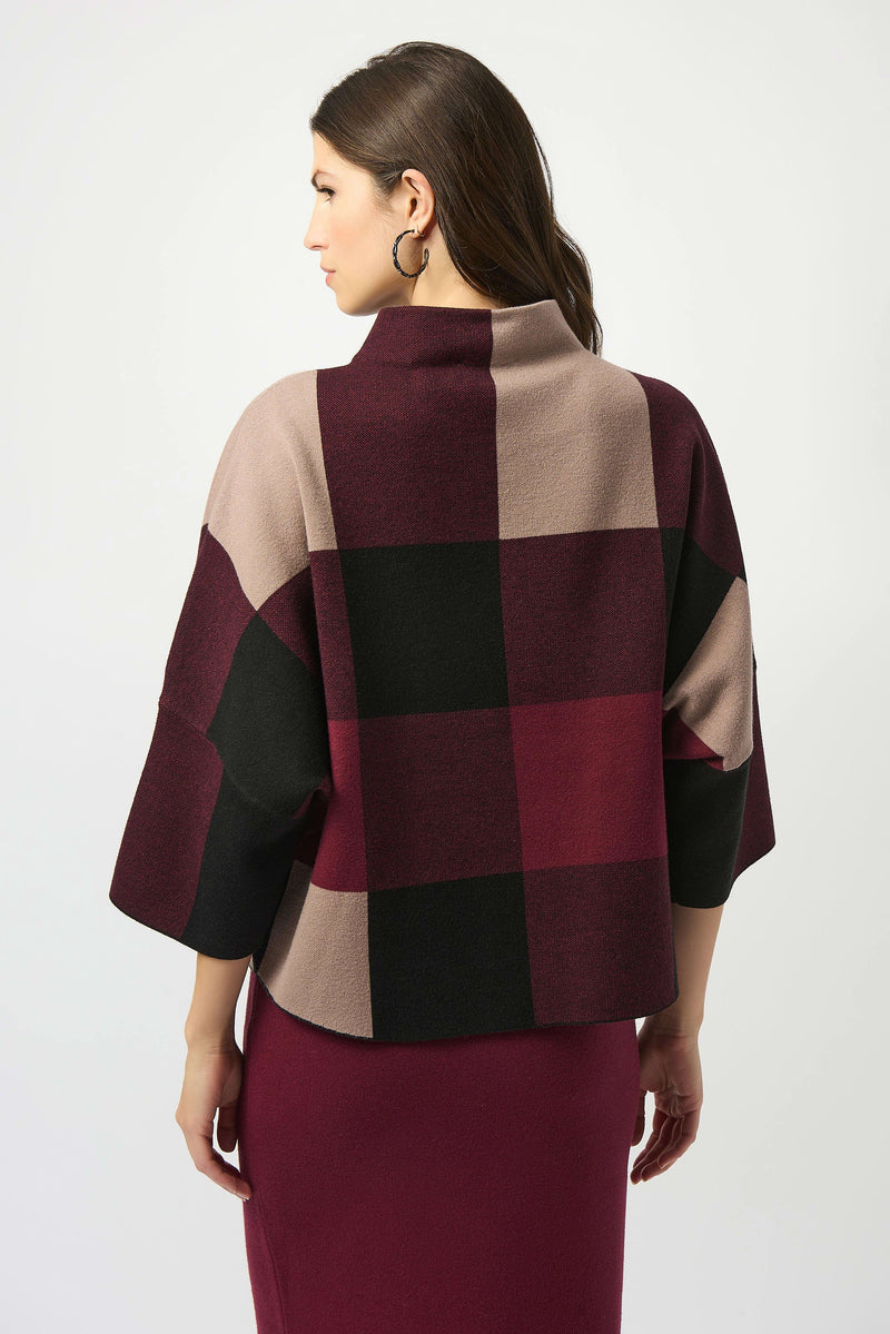 PLAID KNIT TOP