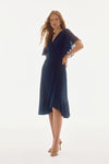 CHIFFON WRAP DRESS NAVY