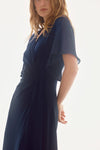 CHIFFON WRAP DRESS NAVY
