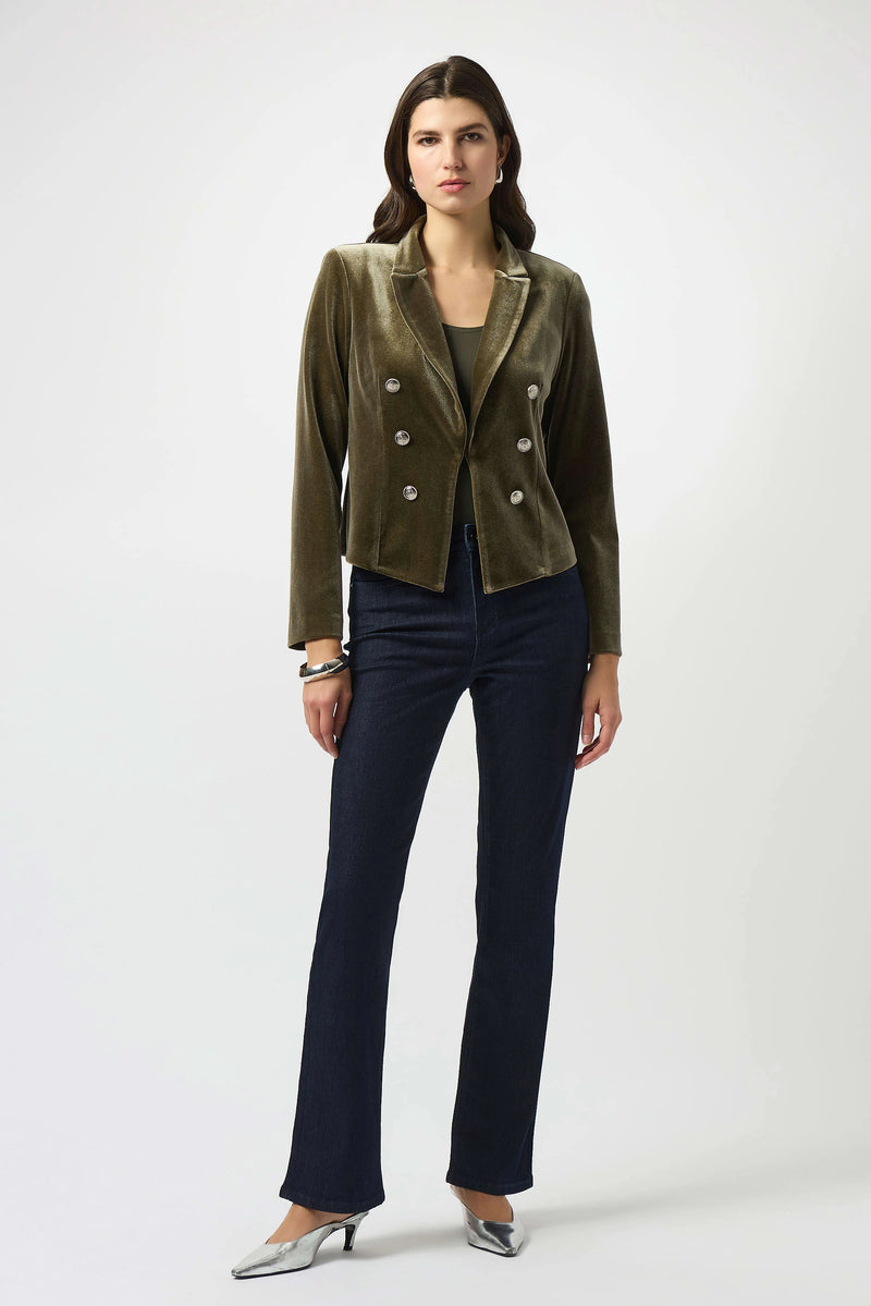 VELVET KNIT FITTED BLAZER