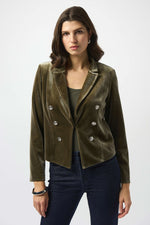 VELVET KNIT FITTED BLAZER