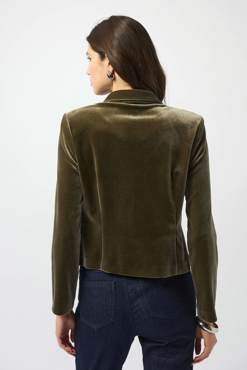 VELVET KNIT FITTED BLAZER