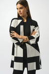 JACQUARD COLOUR BLOCK COVER UP SWEATER