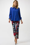 STRETCH POPLIN ZIP BACK BLOUSE