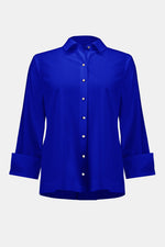 STRETCH POPLIN ZIP BACK BLOUSE