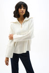 BOXY PULLOVER ZIP COLLAR WINTER WHITE