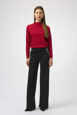 SCUBA JERSEY TOP DEEP CHERRY