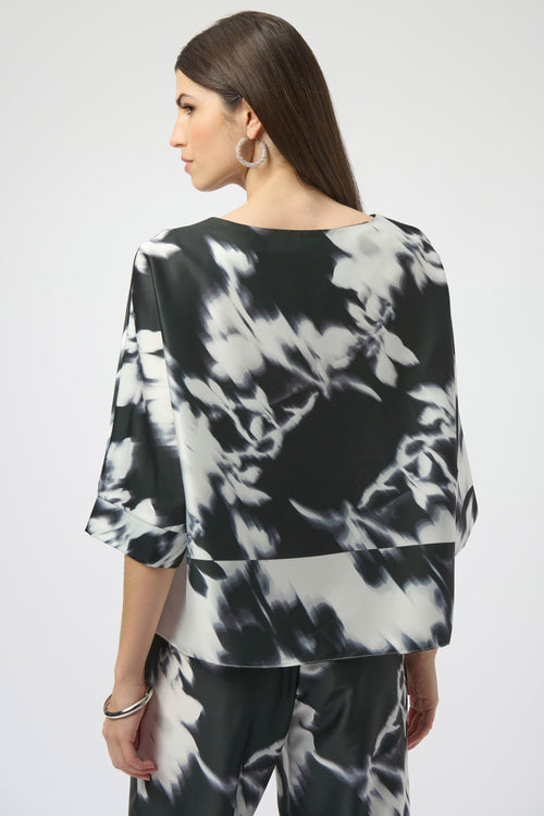 SATIN FLORAL BOXY TOP