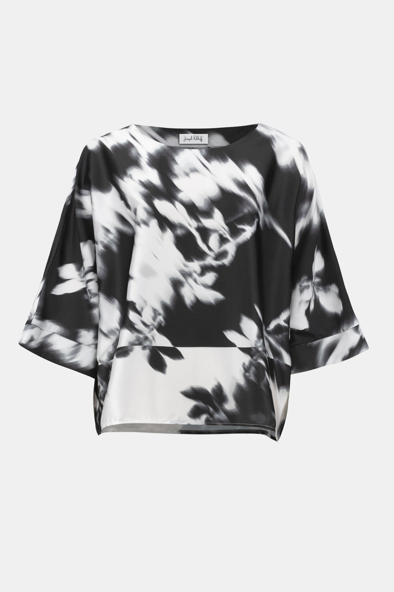 SATIN FLORAL BOXY TOP
