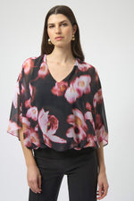 SILKY KNIT FLORAL BOXY TOP