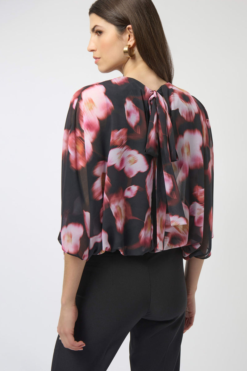 SILKY KNIT FLORAL BOXY TOP