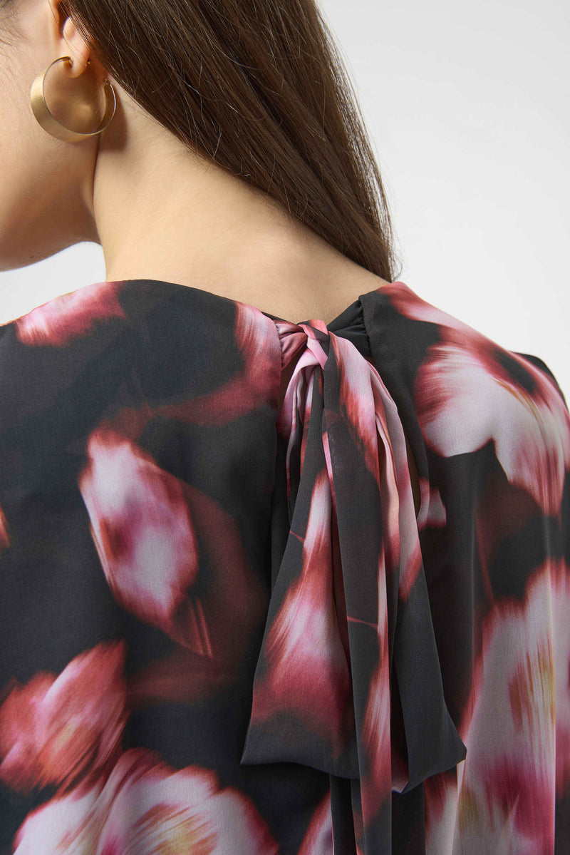 SILKY KNIT FLORAL BOXY TOP