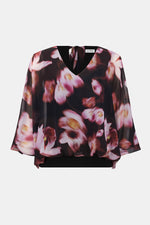 SILKY KNIT FLORAL BOXY TOP
