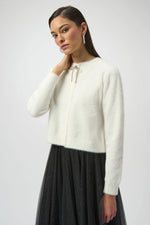 CARDIGAN W RINESTONE BOW