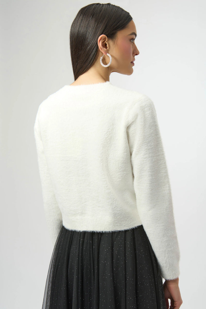 CARDIGAN W RINESTONE BOW