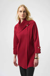 KNIT COAT W OVERLAP COLLAR DEEP CHERRY