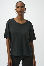 SCOOP NECK TSHIRT W RINESTONES