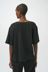 SCOOP NECK TSHIRT W RINESTONES