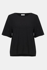 SCOOP NECK TSHIRT W RINESTONES