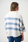STRIPE BOXY SWEATER W STRIPE COLLAR