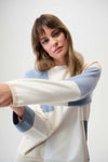 BRUSHED YARN COLOR BLOCK SWEATER