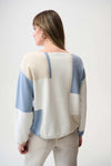 BRUSHED YARN COLOR BLOCK SWEATER