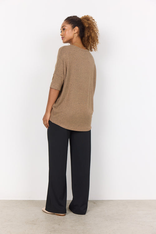 BIARA 3/4 SLEEVE TOP DESERT BROWN