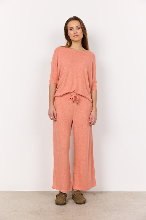 BIARA 3/4 SLEEVE TOP PEACH MELANGE