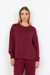 BANU SIDE SLIT PULLOVER DARK RED