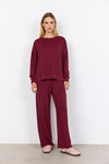 BANU SIDE SLIT PULLOVER DARK RED