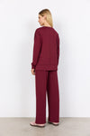 BANU SIDE SLIT PULLOVER DARK RED