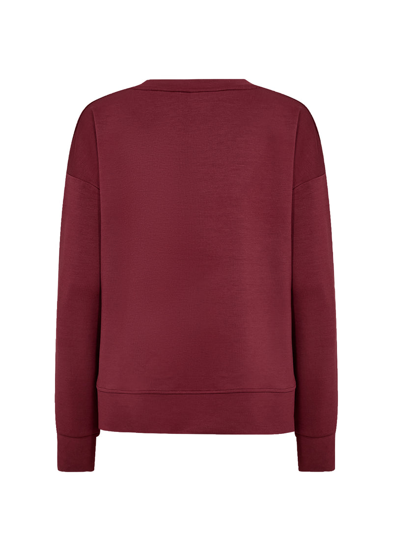 BANU SIDE SLIT PULLOVER DARK RED