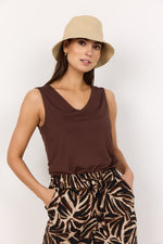 DOUBLE LINED MARCIA TANK HOT FUDGE