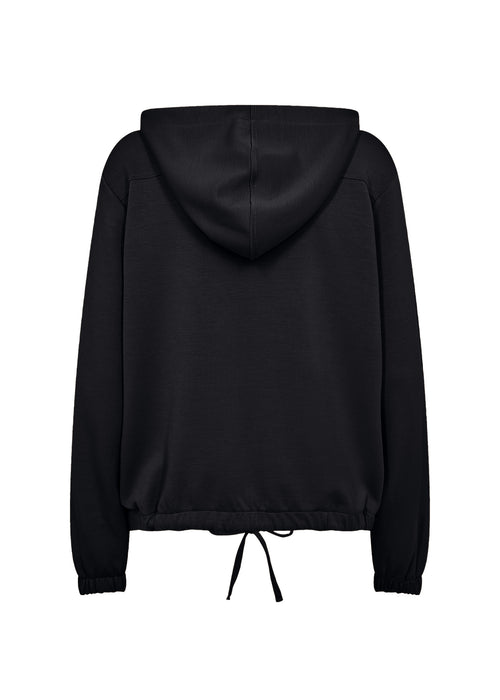 BANU HOODIE BUTTON FRONT BLACK