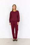 BANU VNECK TOP DARK RED