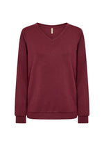 BANU VNECK TOP DARK RED