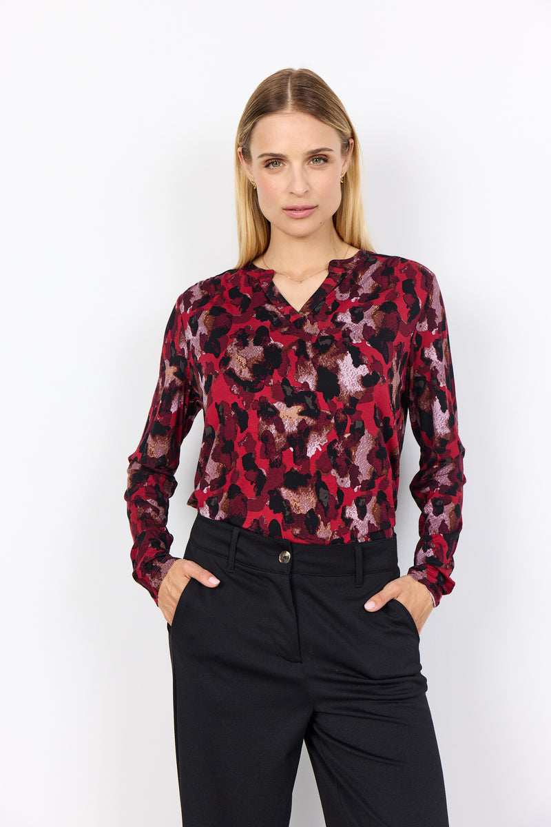 MARCIA PRINT BLOUSE RED COMBI