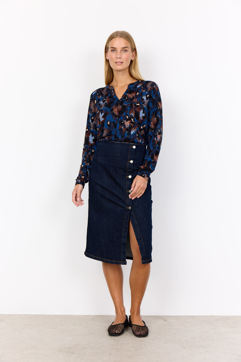 MARCIA PRINT BLOUSE ESTATE BLUE