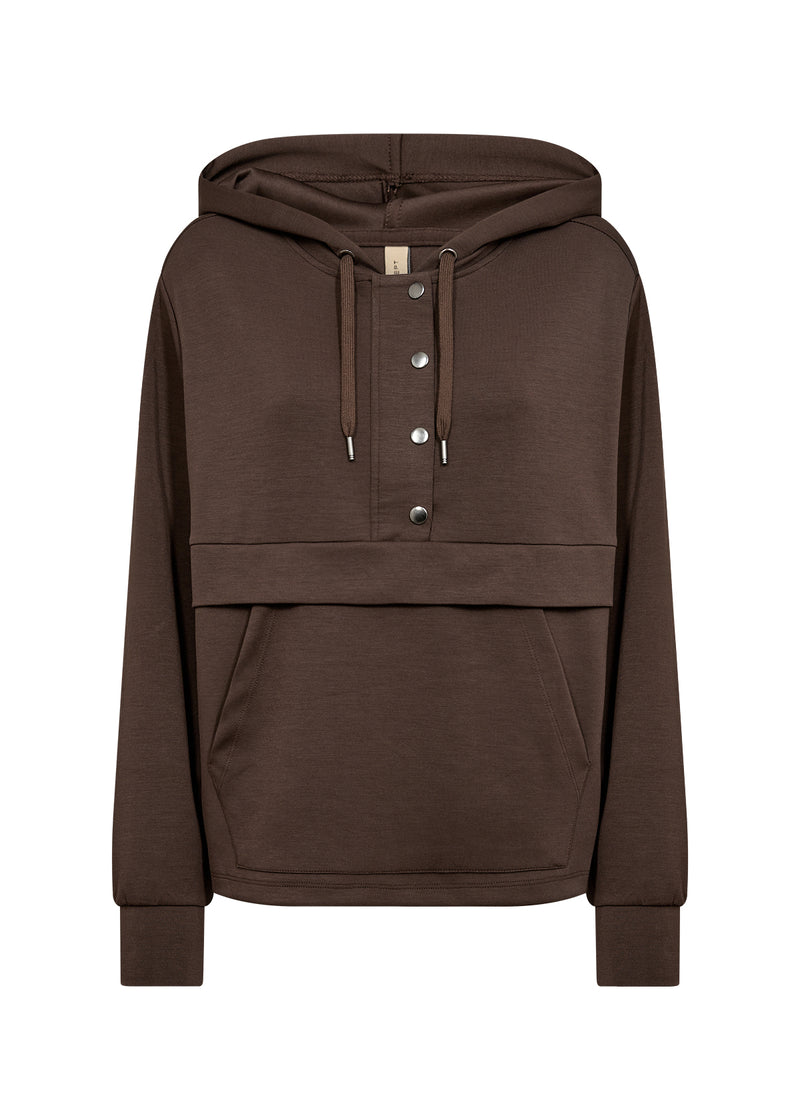BANU HOODED PULLOVER HOT FUDGE