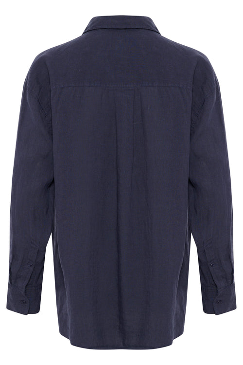 NUVIN LINEN SHIRT NAVY