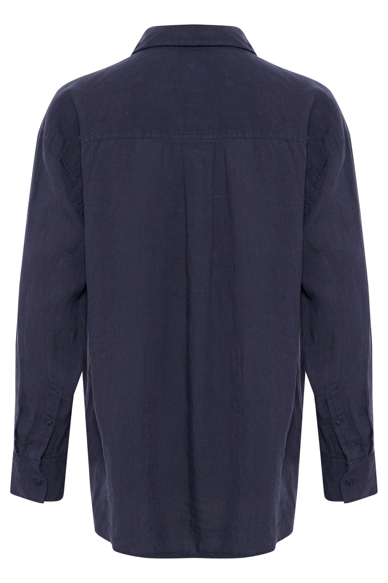 NUVIN LINEN SHIRT NAVY