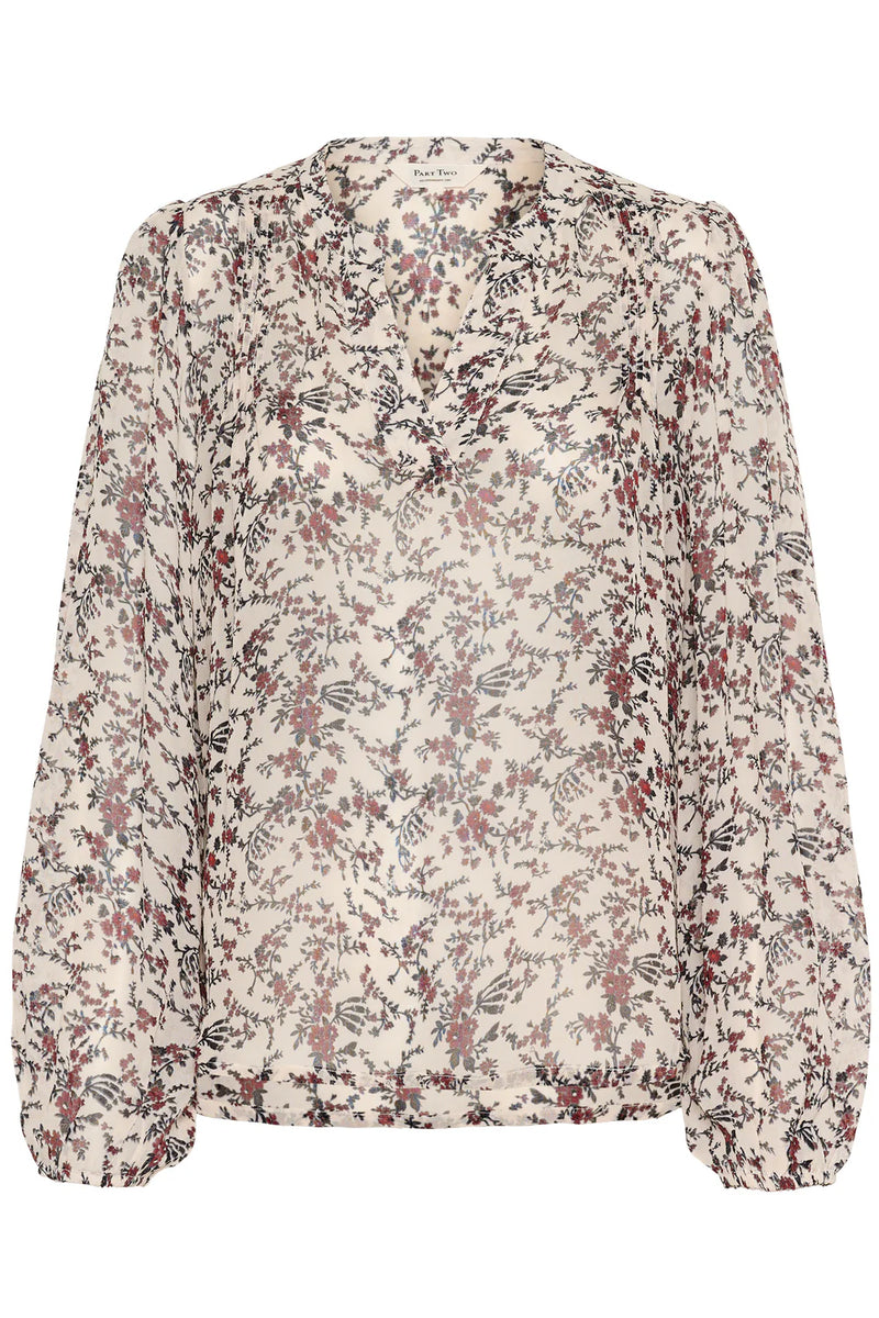 SANDI BLOUSE GRAY FLORAL